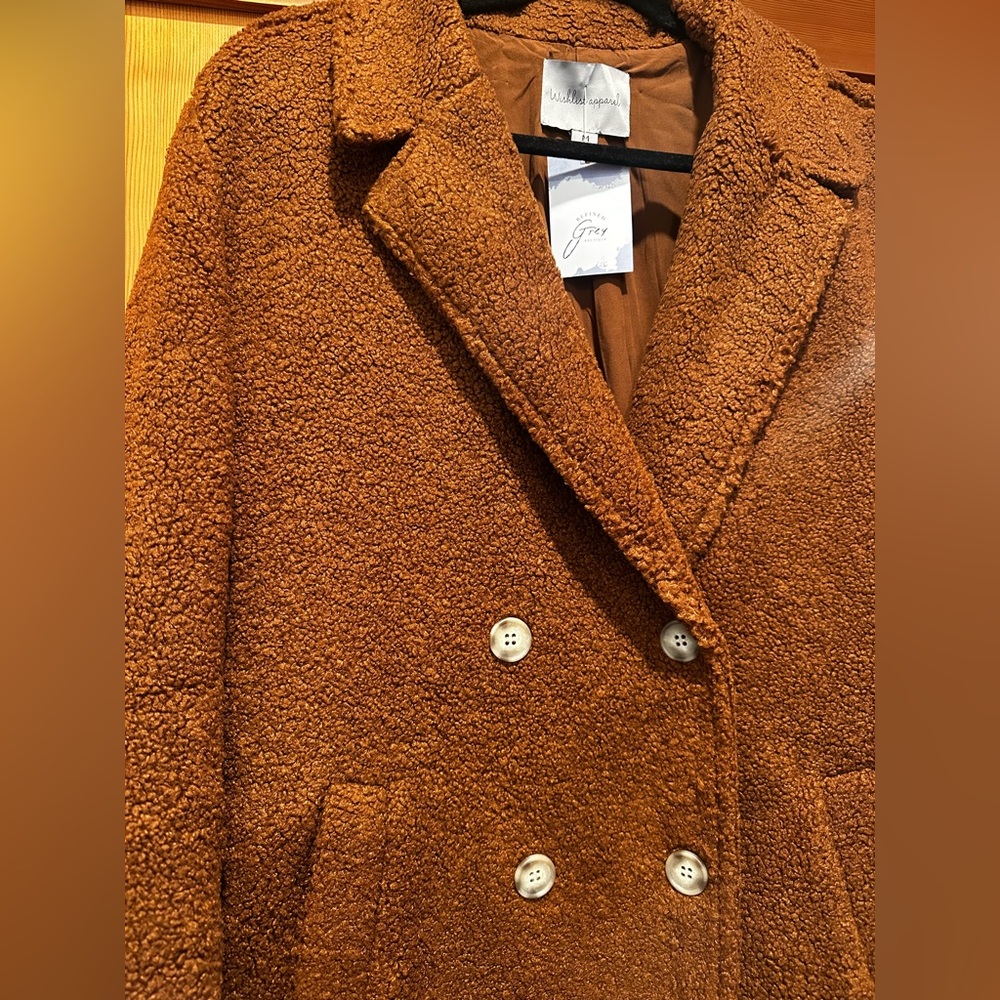 Women's Brown Teddy Coat Wishlist Apparel